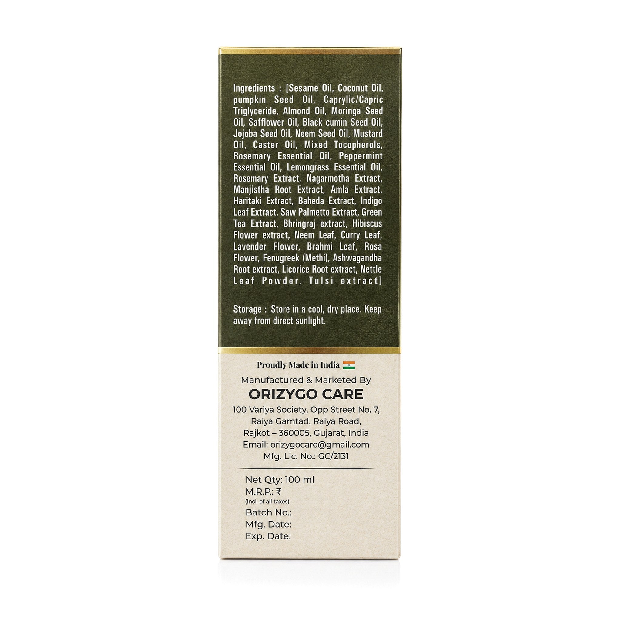 ORIZYGO Nourishing Hair Oil for Dry, Rough & Frizzy Hair