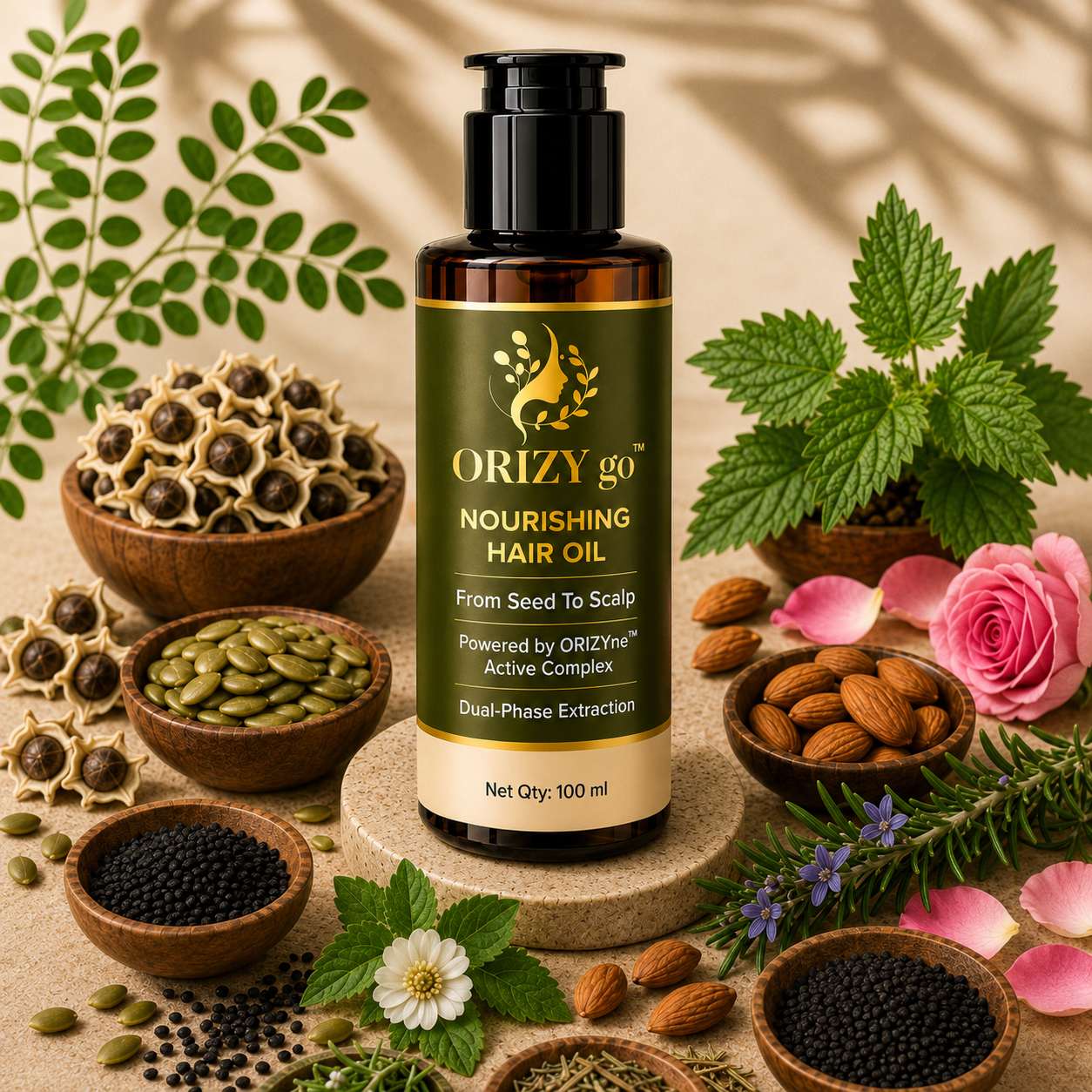 ORIZYGO Nourishing Hair Oil | Natural Hair Oil for Dry, Rough & Frizzy Hair | Deep Nourishment, Smoothness & Healthy Shine