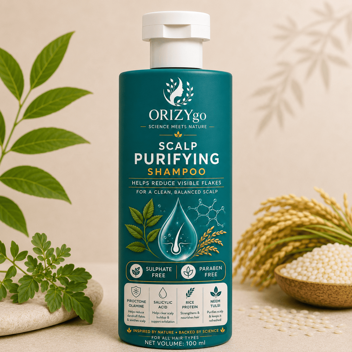 ORIZYgo Scalp Purifying Shampoo | Deep Cleansing Scalp Care | Reduce Flakes, Controls Itchiness & Excess Oil - ORIZYgo