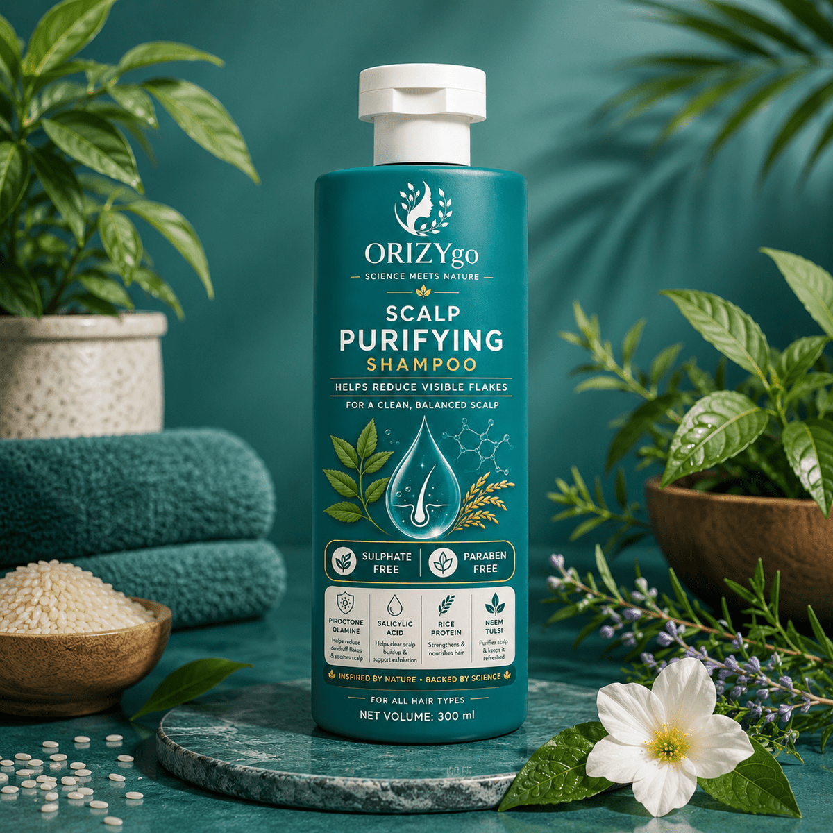 ORIZYgo Scalp Purifying Shampoo | Deep Cleansing Scalp Care | Reduce Flakes, Controls Itchiness & Excess Oil - ORIZYgo